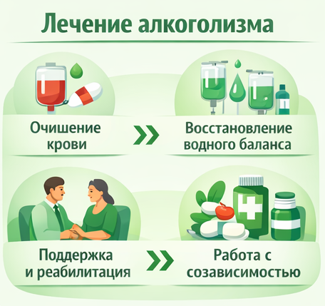 лечение алкоголизма в Ак-Довураке этапы